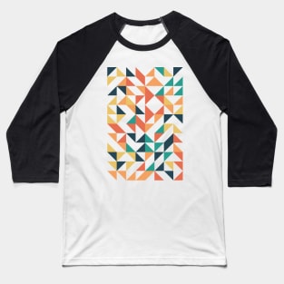 Fantastic Geometric Colourful Triangle Pattern Baseball T-Shirt